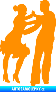 Samolepka Tanec 001 pravá latinskoamerický tanec pár oranžová