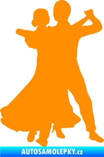 Samolepka Tanec 003 pravá společenský tanec pár oranžová