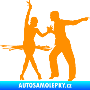 Samolepka Tanec 009 pravá latinskoamerický tanec pár oranžová