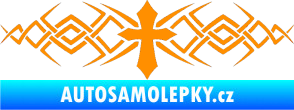 Samolepka Tetování 080 kříž oranžová
