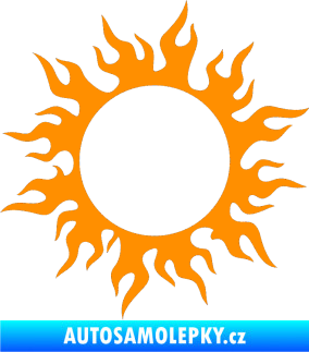 Samolepka Tetování 116 slunce s plameny oranžová