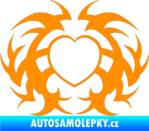 Samolepka Tetování 121 srdce oranžová