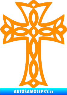 Samolepka Tetování 191 kříž oranžová