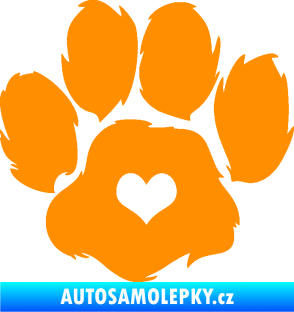 Samolepka Tlapka 006 levá oranžová