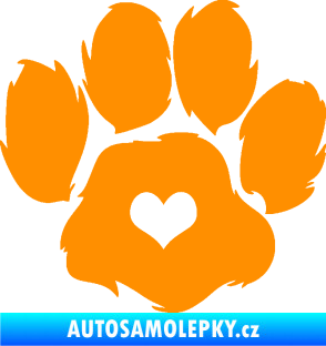 Samolepka Tlapka 006 pravá oranžová