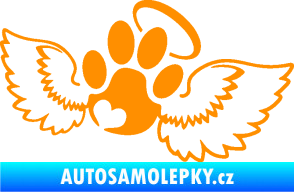Samolepka Tlapka 010 andělíček pravá oranžová
