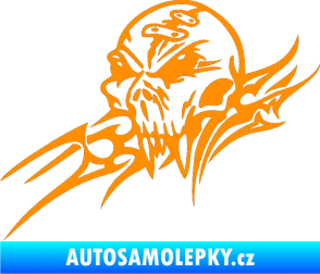 Samolepka Tribal skull levá lebka oranžová