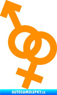 Samolepka Ty a já 001 symbol pro muže a ženu oranžová