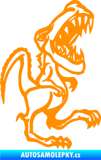 Samolepka Tyrannosaurus rex 002 pravá  oranžová