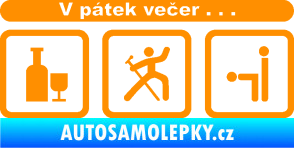 Samolepka V pátek večer  oranžová