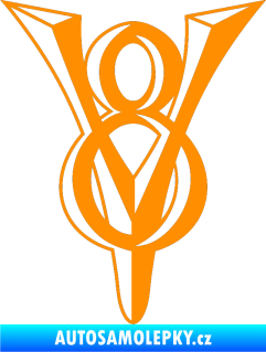 Samolepka V8 - osmiválec oranžová