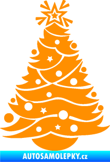 Samolepka Vánoční stromeček 002 oranžová