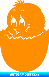 Samolepka Velikonoční dekorace 001 levá kuřátko oranžová