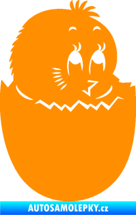 Samolepka Velikonoční dekorace 001 pravá kuřátko oranžová