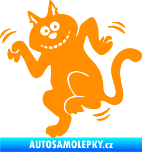 Samolepka Veselá kočka levá oranžová