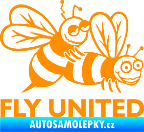 Samolepka Veselé vosy fly united pravá oranžová