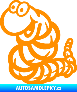 Samolepka Veselý červík levá oranžová