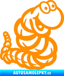 Samolepka Veselý červík pravá oranžová
