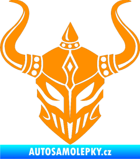 Samolepka Vikingská helma oranžová