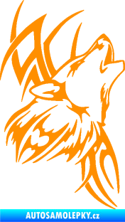 Samolepka Vlk 020 pravá oranžová
