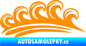 Samolepka Vlny 001 pravá moře oranžová