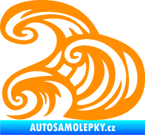 Samolepka Vlny 004 levá moře oranžová