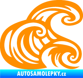 Samolepka Vlny 004 pravá moře oranžová