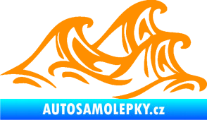 Samolepka Vlny 005 pravá moře oranžová