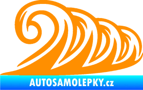 Samolepka Vlny 006 pravá moře oranžová