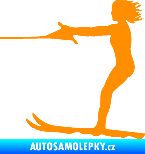 Samolepka Vodní lyže 002 levá oranžová