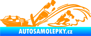 Samolepka Vodní lyžování a surf levá oranžová