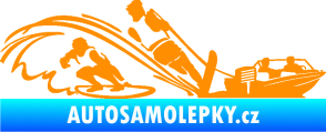 Samolepka Vodní lyžování a surf pravá oranžová