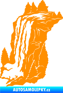Samolepka Vodopád levá krajina oranžová