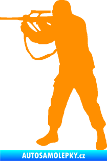 Samolepka Voják 001 levá oranžová