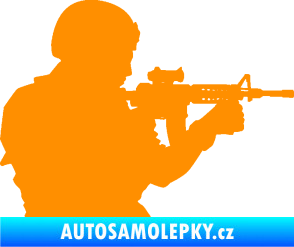 Samolepka Voják 005 pravá oranžová