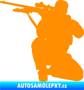 Samolepka Voják 010 levá sniper oranžová