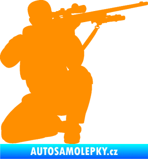 Samolepka Voják 010 pravá sniper oranžová