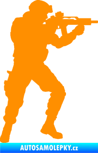 Samolepka Voják 011 pravá  oranžová