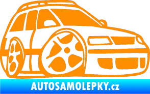 Samolepka VW Passat b6 karikatura pravá oranžová