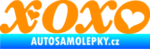 Samolepka XOXO nápis se srdíčkem oranžová