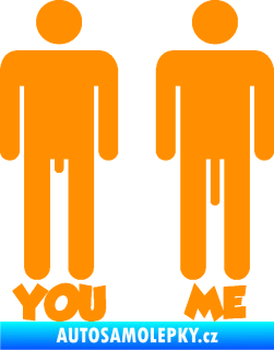 Samolepka You My tvůj a můj penis oranžová