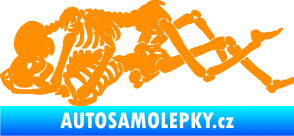 Samolepka Zamilované kostry 001 levá láska až za hrob oranžová