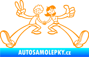 Samolepka Zamilovaný pár  oranžová