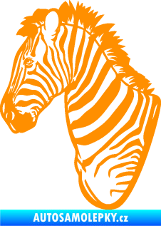 Samolepka Zebra 001 levá hlava oranžová