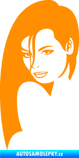 Samolepka Žena tvář 002 levá oranžová