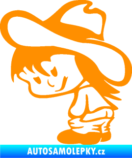 Samolepka Zlobivá holka 003 levá kovbojka oranžová