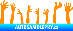 Samolepka Zombie 002 levá mrtví vylézají z hrobu oranžová