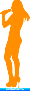 Samolepka Zpěvačka 002 levá oranžová