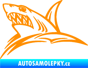 Samolepka Žralok 020 levá v moři oranžová