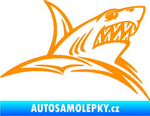 Samolepka Žralok 020 pravá v moři oranžová
